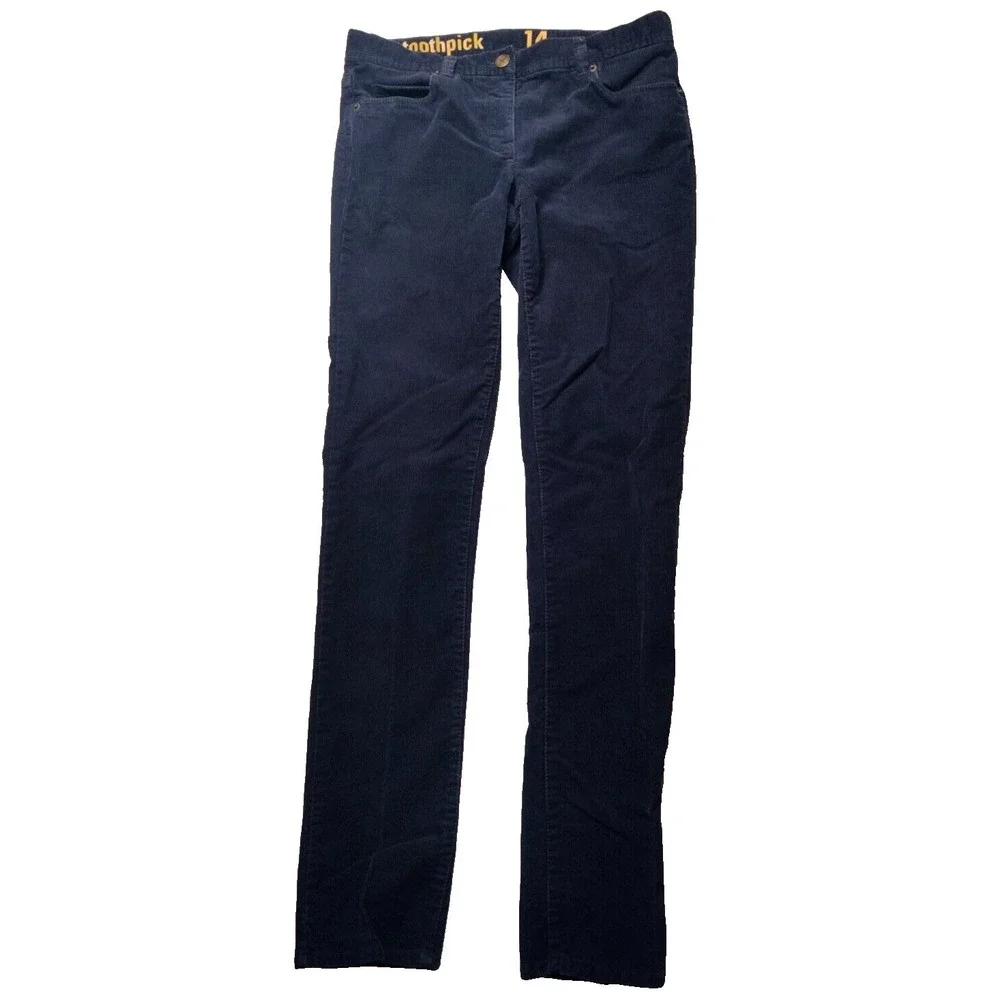 J. CREW‎ CREWCUTS TOOTHPICK Girls Size 14 Blue Cotton Flex Corduroy Pants